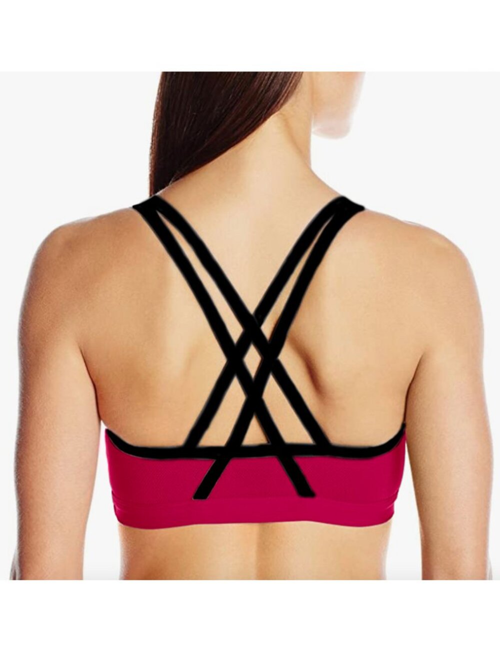 Lily of France Women’s Sports Bra Racer Yoga Running Top Barbie Pink NEW - Picture 2 of 6